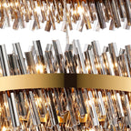 Regent Chatou 2 Tier 80cm + 1m 56 Light Pendant Light - Brass / Smoke