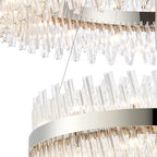 Regent Chatou 2 Tier 80cm + 1m 56 Light Pendant Light - Polished Nickel / Clear