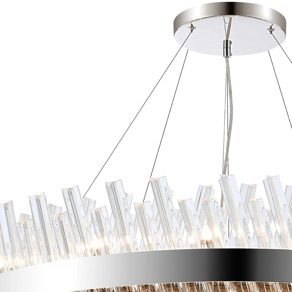 Regent Chatou 2 Tier 80cm + 1m 56 Light Pendant Light - Polished Nickel / Clear