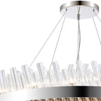 Regent Chatou 2 Tier 80cm + 1m 56 Light Pendant Light - Polished Nickel / Clear