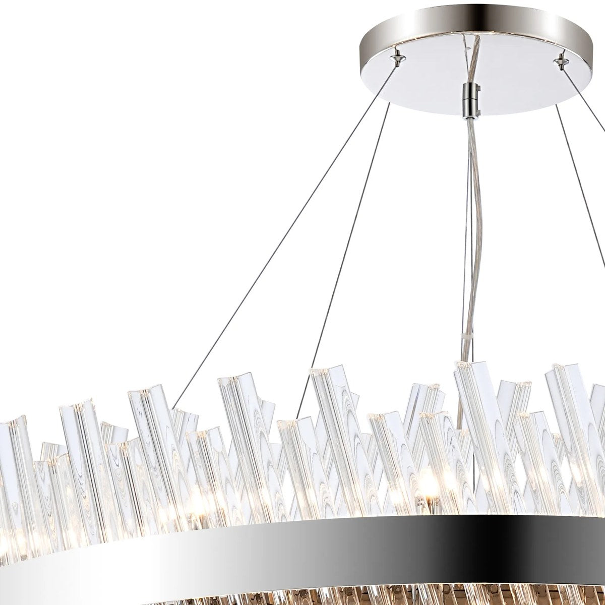 Regent Chatou 2 Tier 80cm + 1m 56 Light Pendant Light - Polished Nickel / Clear