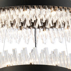 Regent Chatou 3 Tier 60cm + 80cm + 1m 74 Light Pendant Light - Satin Black / Clear