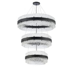 Regent Chatou 3 Tier 60cm + 80cm + 1m 74 Light Pendant Light - Satin Black / Clear