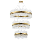 Regent Chatou 3 Tier 60cm + 80cm + 1m 74 Light Pendant Light - Brass / Clear