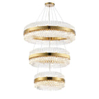 Regent Chatou 3 Tier 60cm + 80cm + 1m 74 Light Pendant Light - Brass / Clear