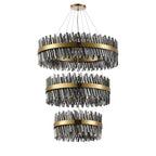 Regent Chatou 3 Tier 60cm + 80cm + 1m 74 Light Pendant Light - Brass / Smoke