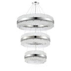 Regent Chatou 3 Tier 60cm + 80cm + 1m 74 Light Pendant Light - Polished Nickel / Clear