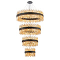 Regent Chatou 4 Tier 84 Light Pendant Light - Satin Black / Amber