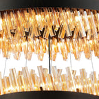 Regent Chatou 4 Tier 84 Light Pendant Light - Satin Black / Amber