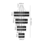 Regent Chatou 4 Tier 84 Light Pendant Light - dimensions