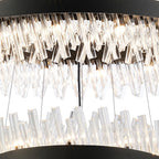 Regent Chatou 4 Tier 84 Light Pendant Light - Satin Black / Clear