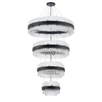 Regent Chatou 4 Tier 84 Light Pendant Light - Satin Black / Clear