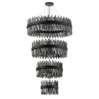Regent Chatou 4 Tier 84 Light Pendant Light - Satin Black / Smoke
