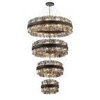 Regent Chatou 4 Tier 84 Light Pendant Light - Satin Black / Smoke
