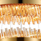 Regent Chatou 4 Tier 84 Light Pendant Light - Brass / Amber