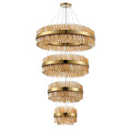 Regent Chatou 4 Tier 84 Light Pendant Light - Brass / Amber