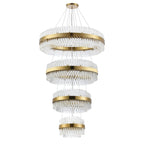 Regent Chatou 4 Tier 84 Light Pendant Light - Brass / Clear