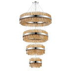 Regent Chatou 4 Tier 84 Light Pendant Light - Polished Nickel / Amber