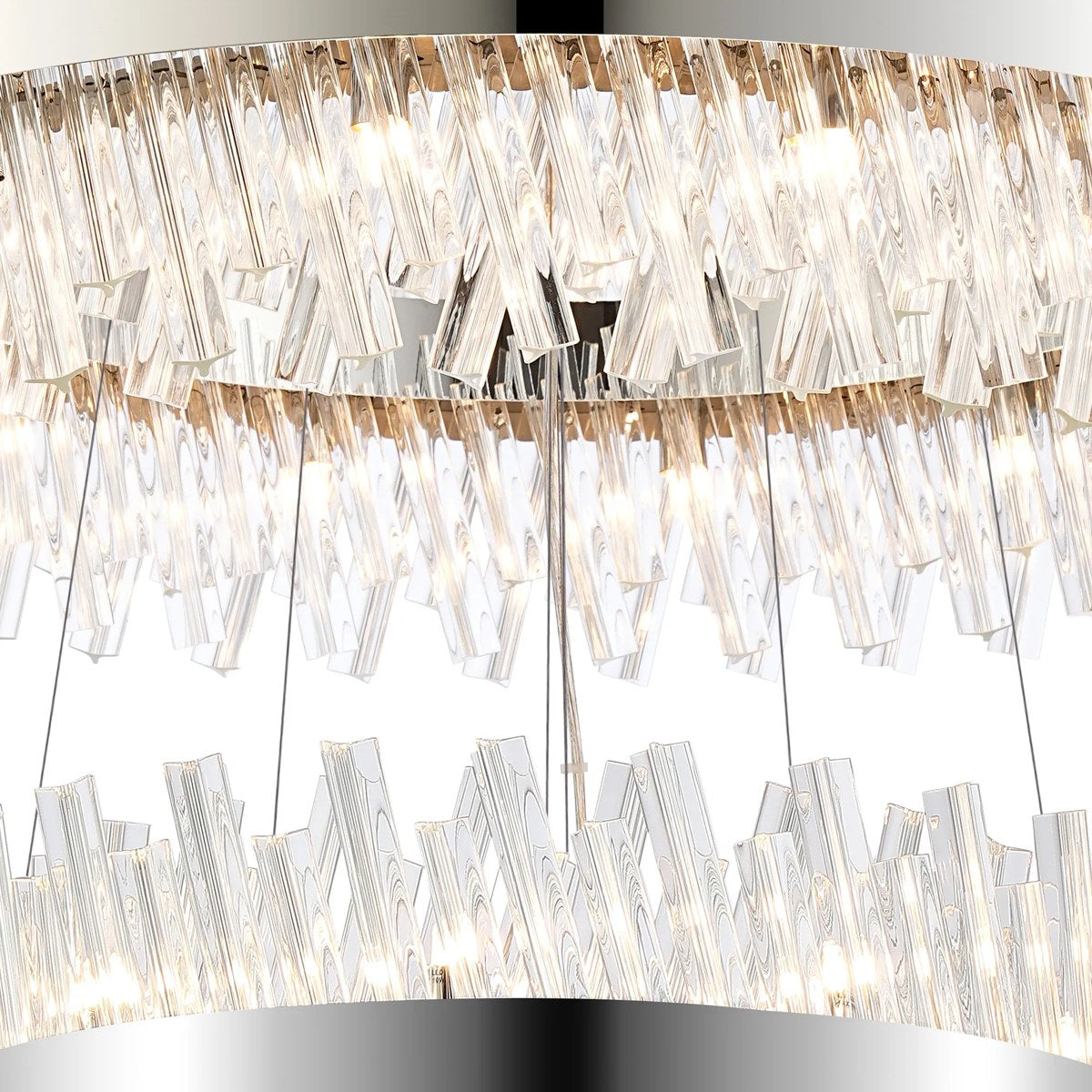 Regent Chatou 4 Tier 84 Light Pendant Light - Polished Nickel / Clear