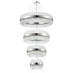 Regent Chatou 4 Tier 84 Light Pendant Light - Polished Nickel / Clear