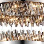 Regent Chatou 4 Tier 84 Light Pendant Light - Polished Nickel / Smoke