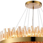 Regent Chatou 3 Tier 52 Light 800mm Pendant Light - Brass / Amber & Clear