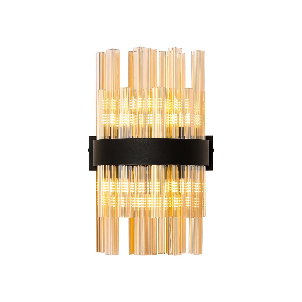 Regent Chatou 6 Light Wall Light - Satin Black / Amber