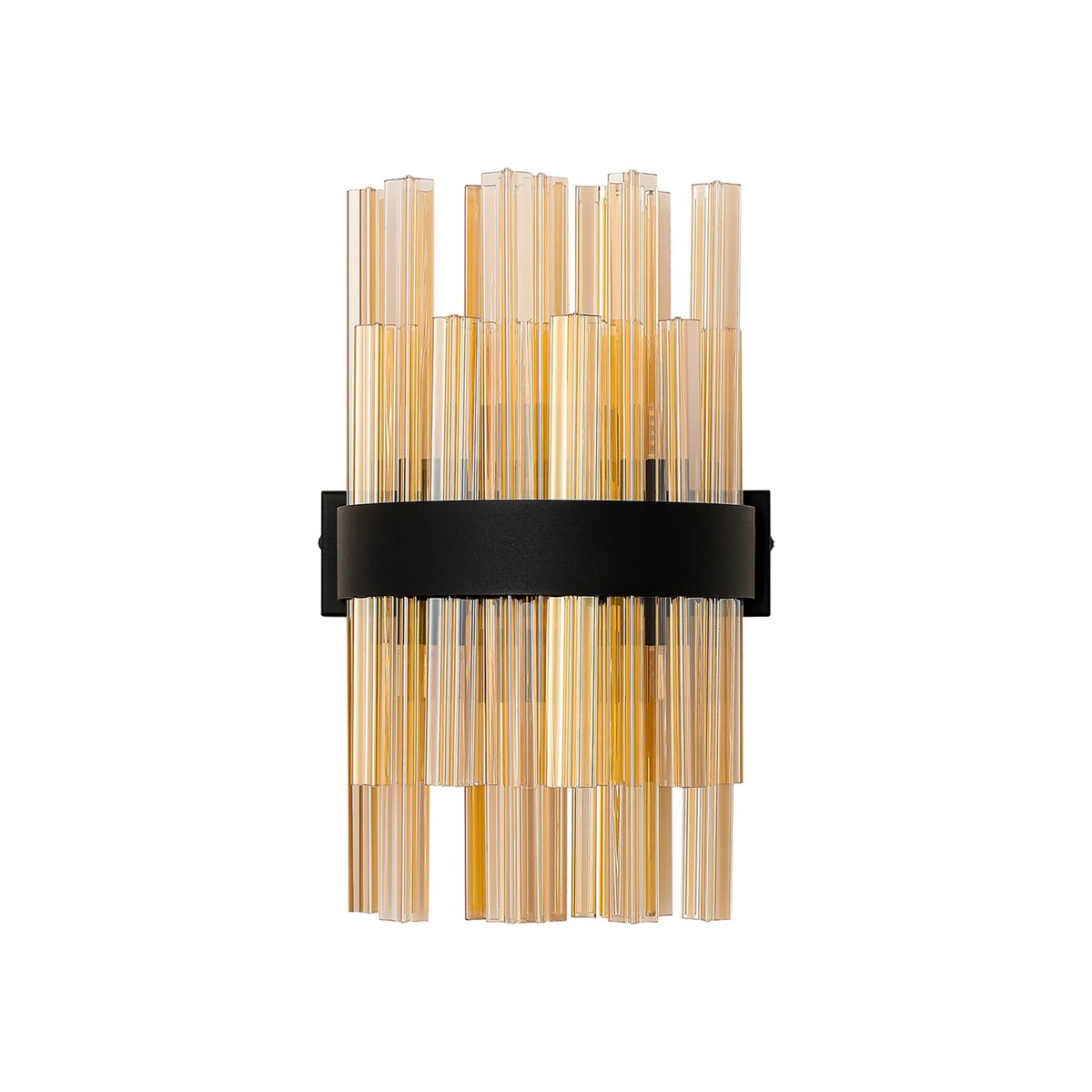 Regent Chatou 6 Light Wall Light - Satin Black / Amber