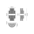 Regent Chatou 6 Light Wall Light - dimensions
