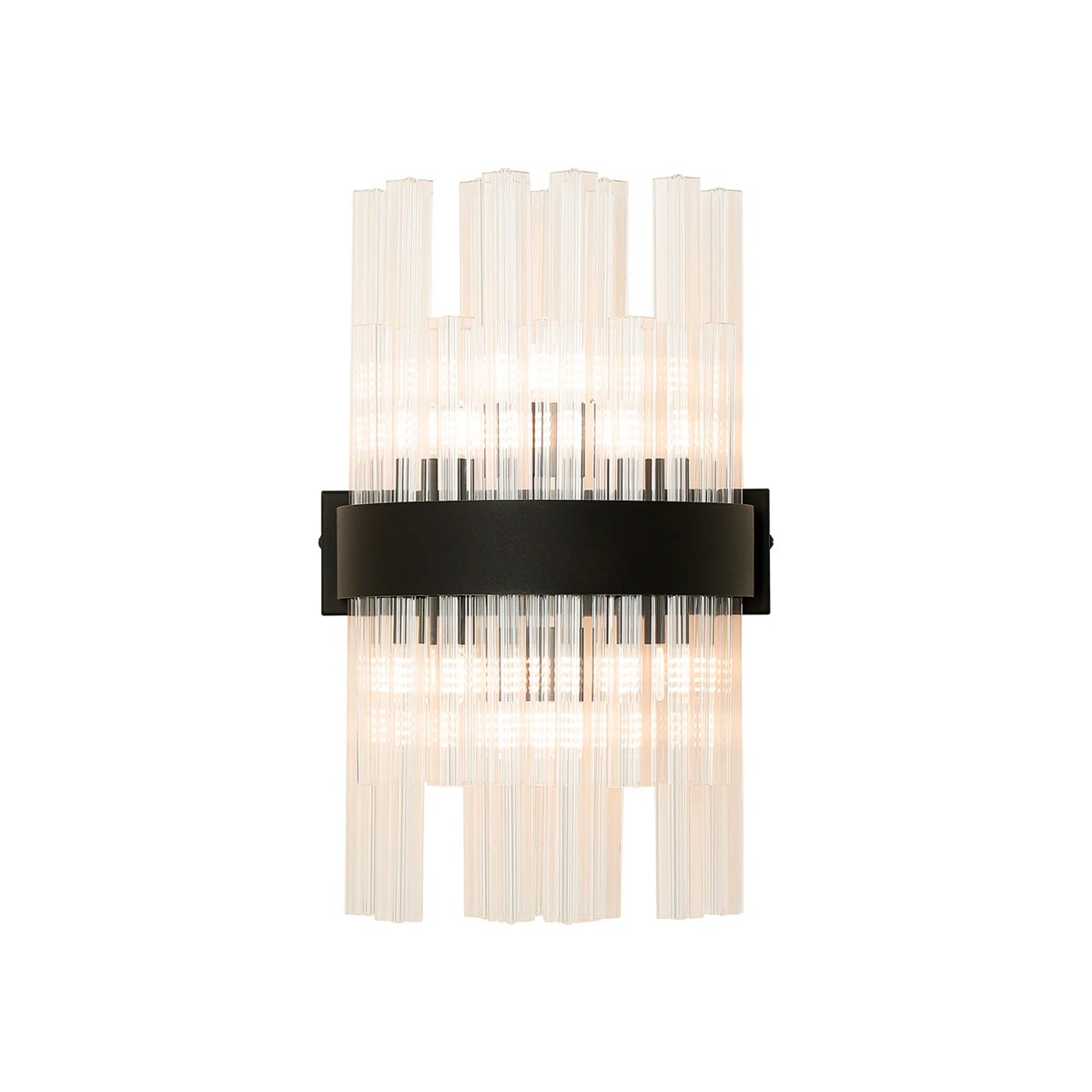 Regent Chatou 6 Light Wall Light - Satin Black / Clear