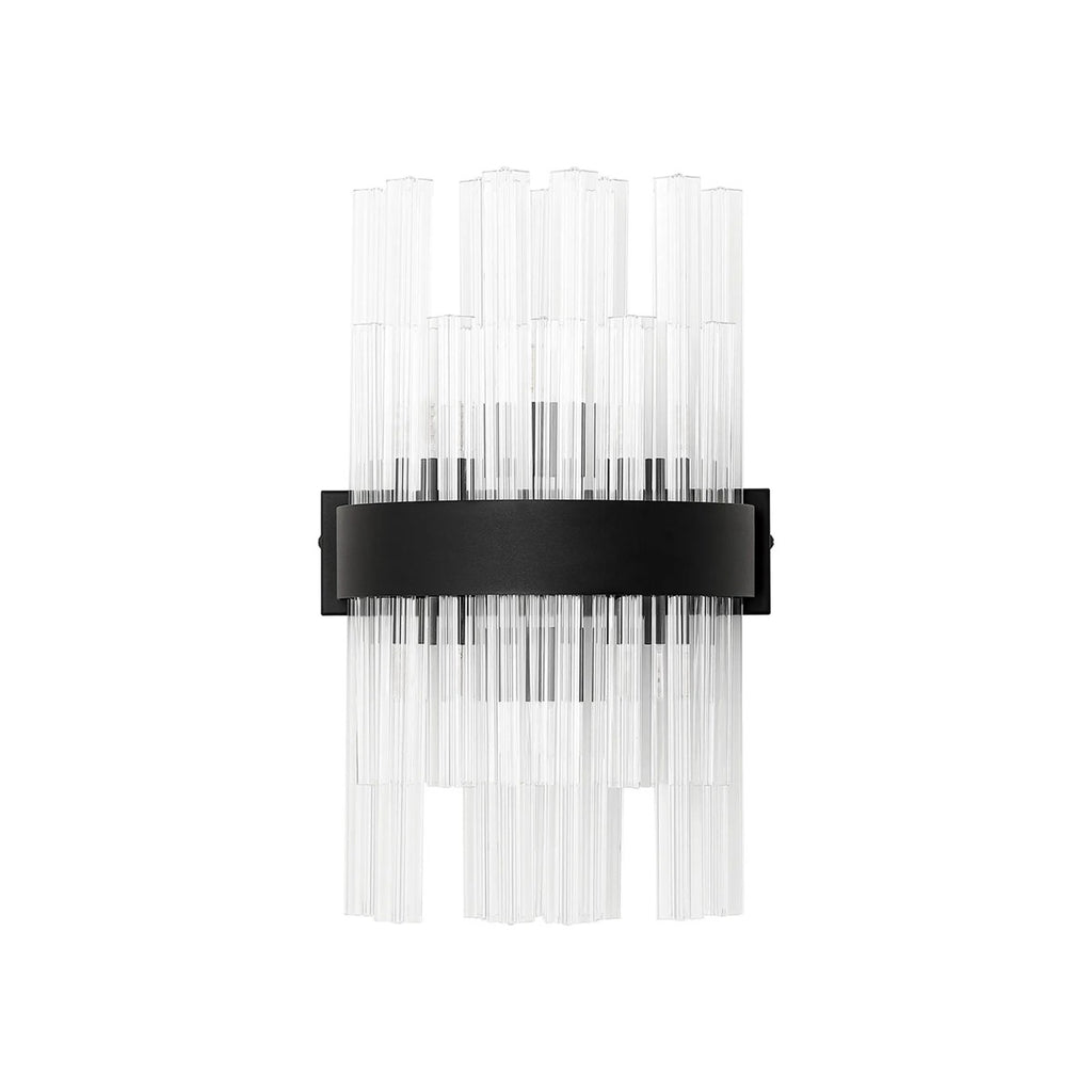 Regent Chatou 6 Light Wall Light - Satin Black / Clear
