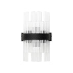 Regent Chatou 6 Light Wall Light - Satin Black / Clear