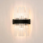 Regent Chatou 6 Light Wall Light - Satin Black / Clear