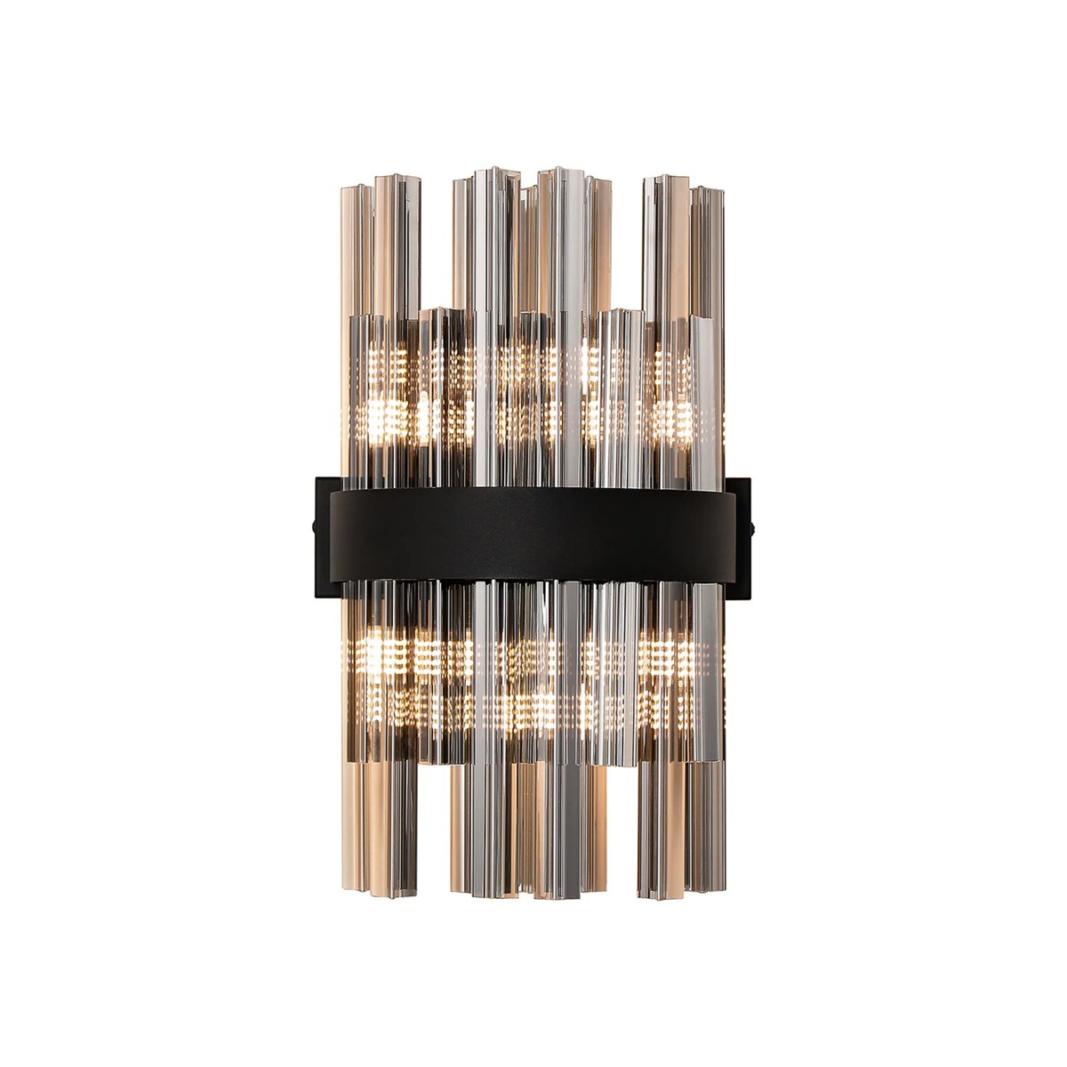 Regent Chatou 6 Light Wall Light - Satin Black / Smoke