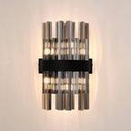 Regent Chatou 6 Light Wall Light - Satin Black / Smoke