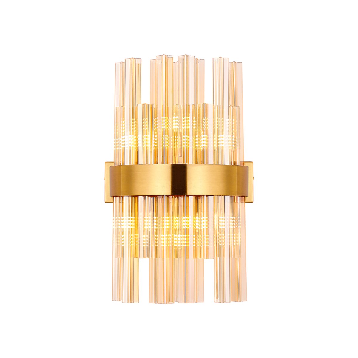 Regent Chatou 6 Light Wall Light - Brass / Amber