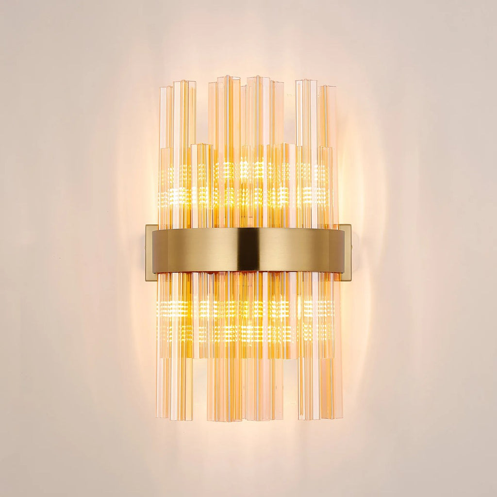 Regent Chatou 6 Light Wall Light - Brass / Amber