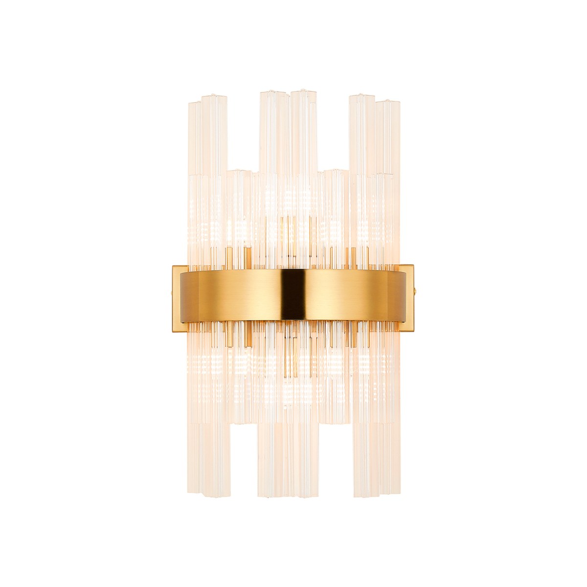 Regent Chatou 6 Light Wall Light - Brass / Clear