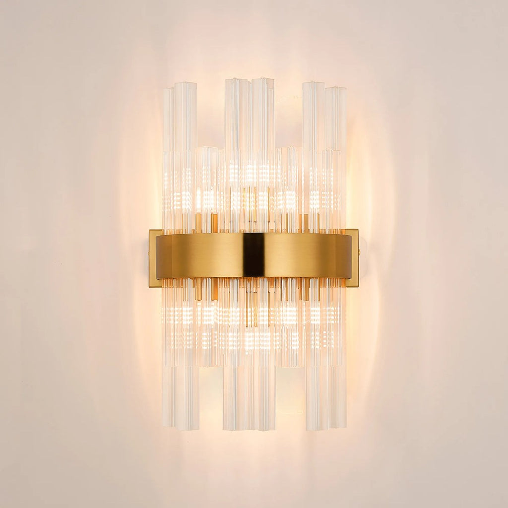 Regent Chatou 6 Light Wall Light - Brass / Clear