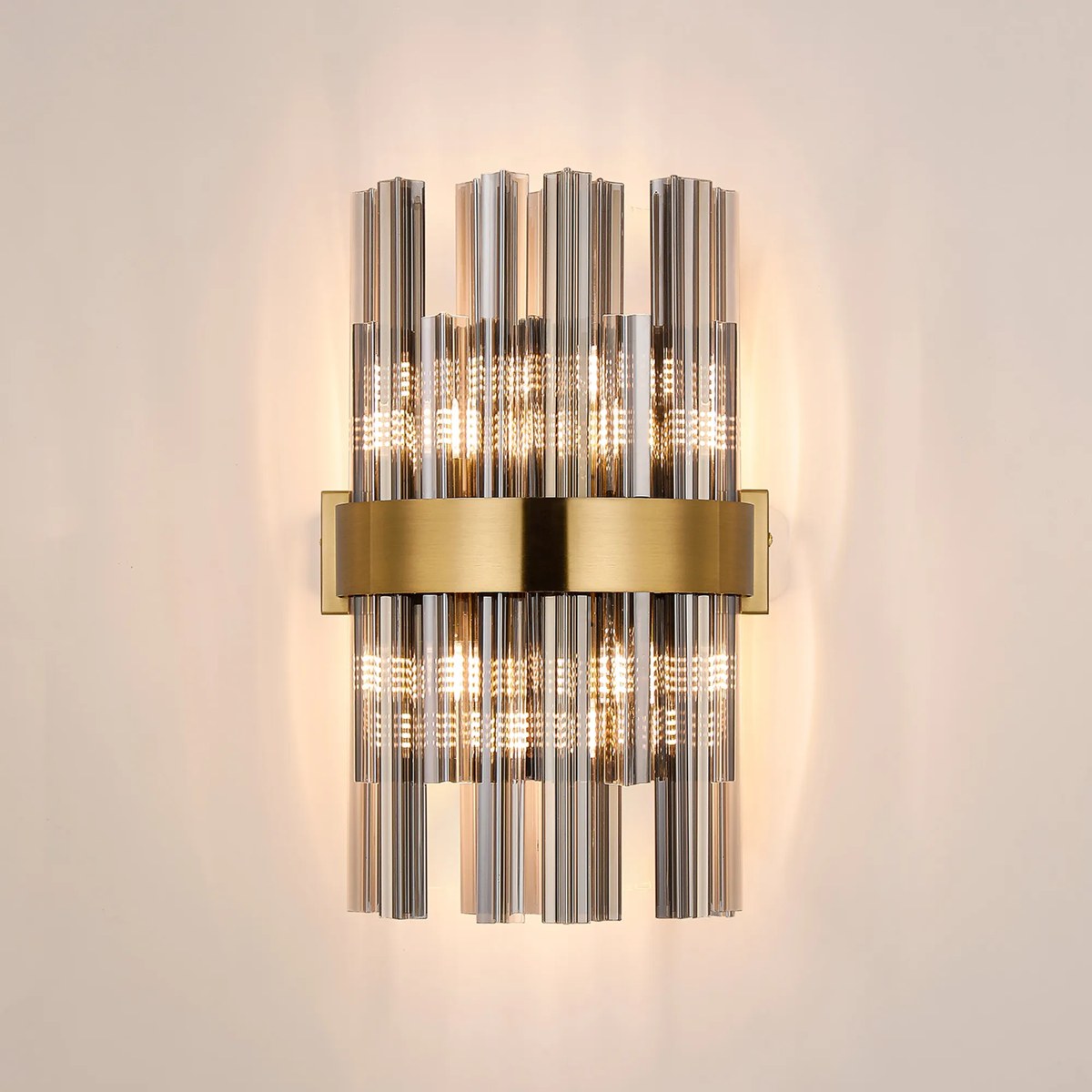 Regent Chatou 6 Light Wall Light - Brass / Smoke