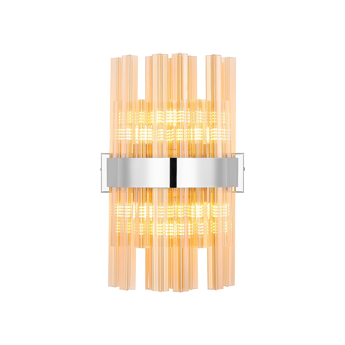 Regent Chatou 6 Light Wall Light - Polished Nickel / Amber