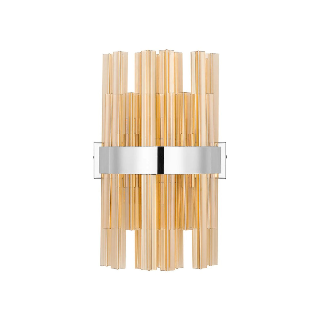 Regent Chatou 6 Light Wall Light - Polished Nickel / Amber