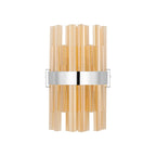 Regent Chatou 6 Light Wall Light - Polished Nickel / Amber