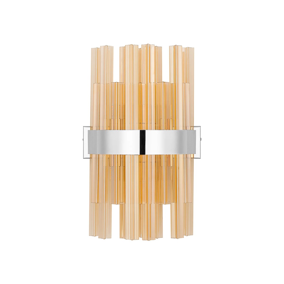 Regent Chatou 6 Light Wall Light - Polished Nickel / Amber