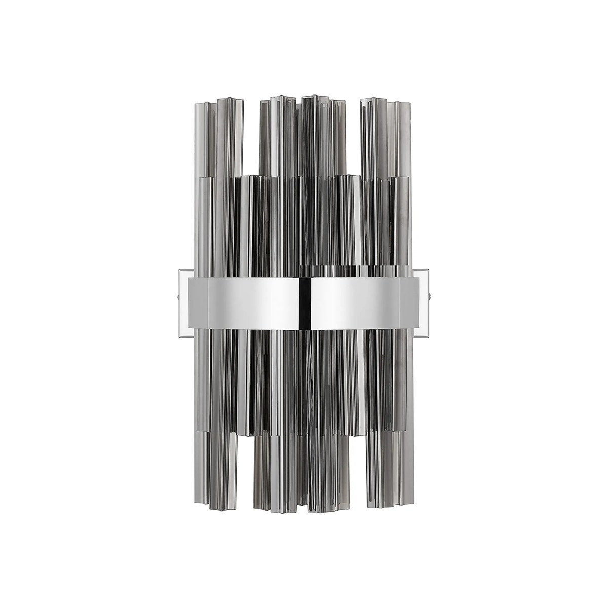 Regent Chatou 6 Light Wall Light - Polished Nickel / Smoke