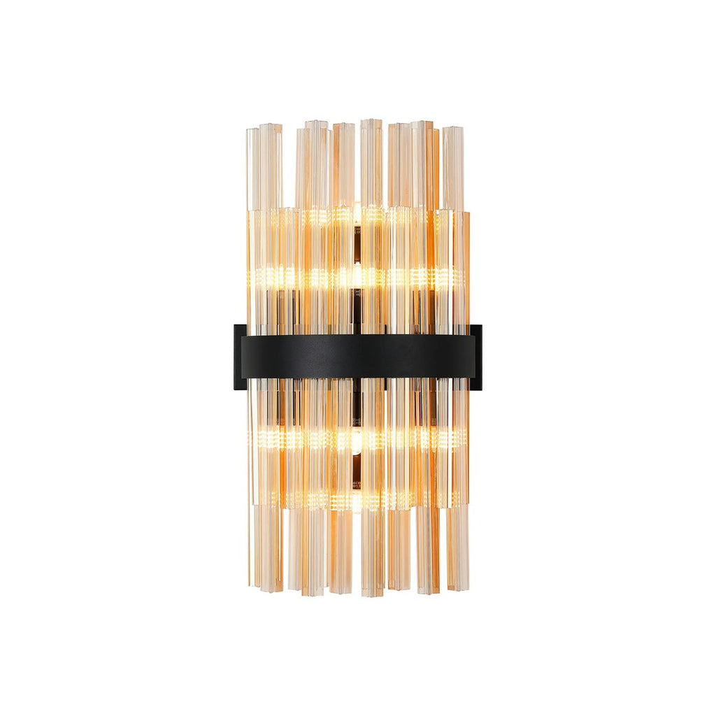 Regent Chatou 8 Light Wall Light - Satin Black / Amber