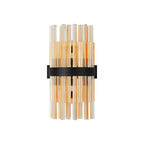Regent Chatou 8 Light Wall Light - Satin Black / Amber