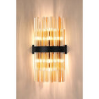 Regent Chatou 8 Light Wall Light - Satin Black / Amber