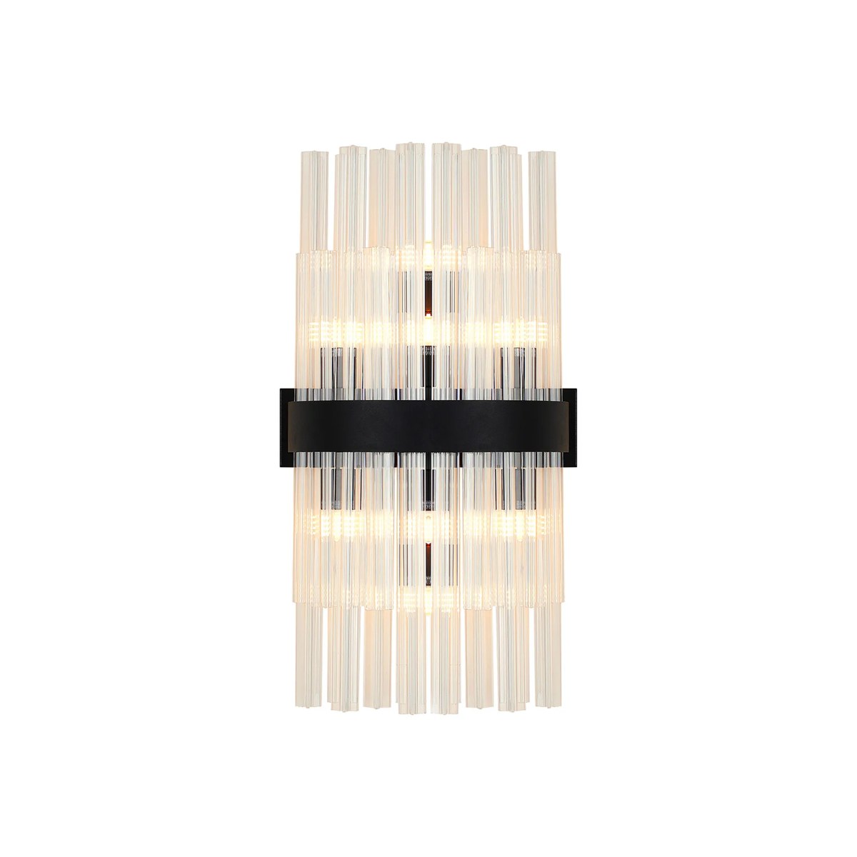 Regent Chatou 8 Light Wall Light - Satin Black / Clear