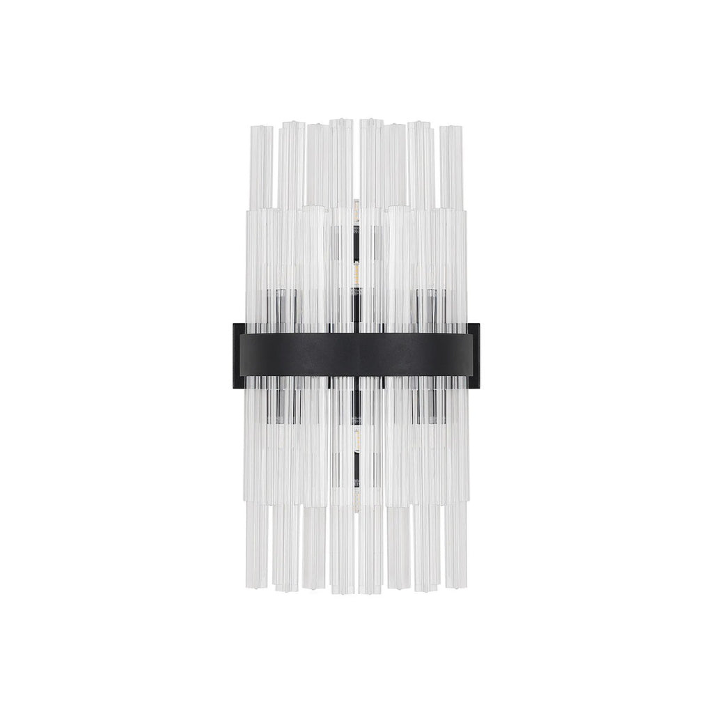 Regent Chatou 8 Light Wall Light - Satin Black / Clear